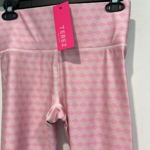 Terez Pink full length medium pink clown core diamond Leggings new